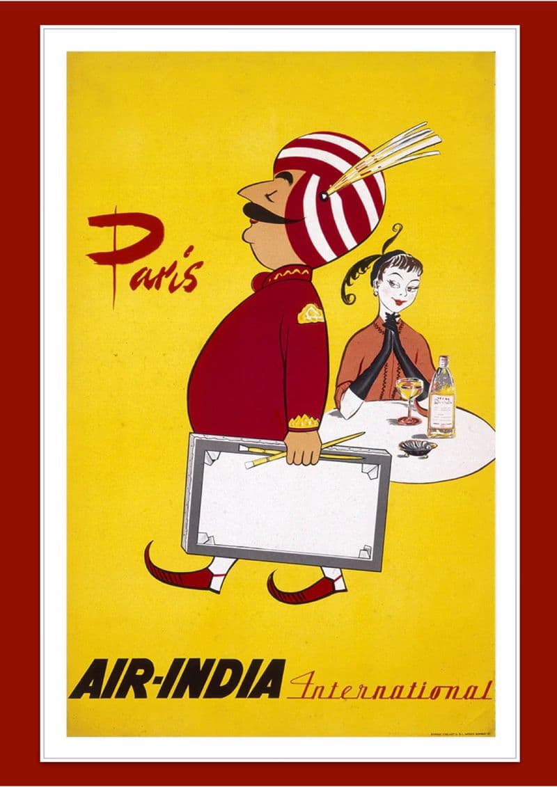 Vintage Air India "Paris" poster — Magic of Maharaja series
