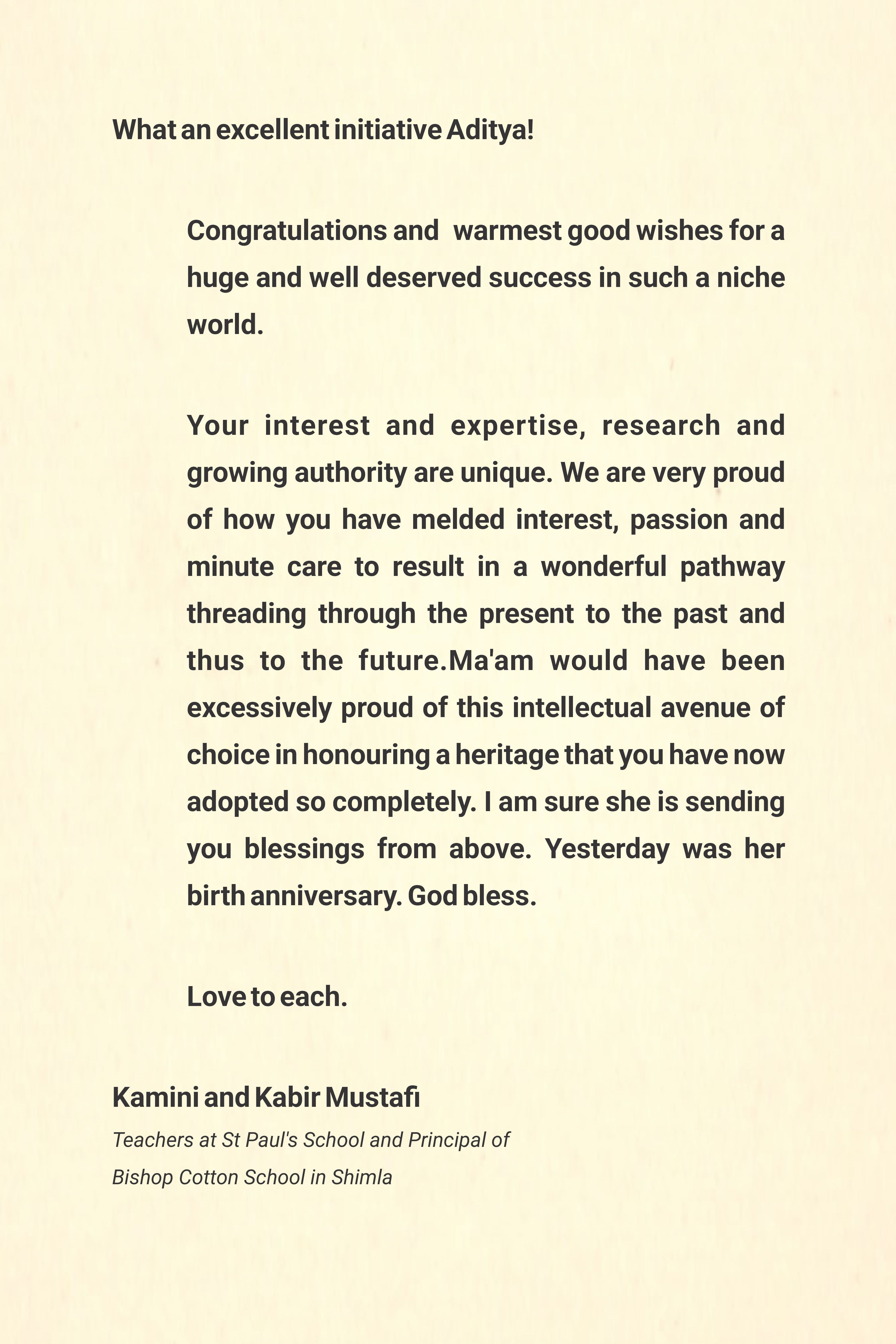 Kamini and Kabir Mustafi